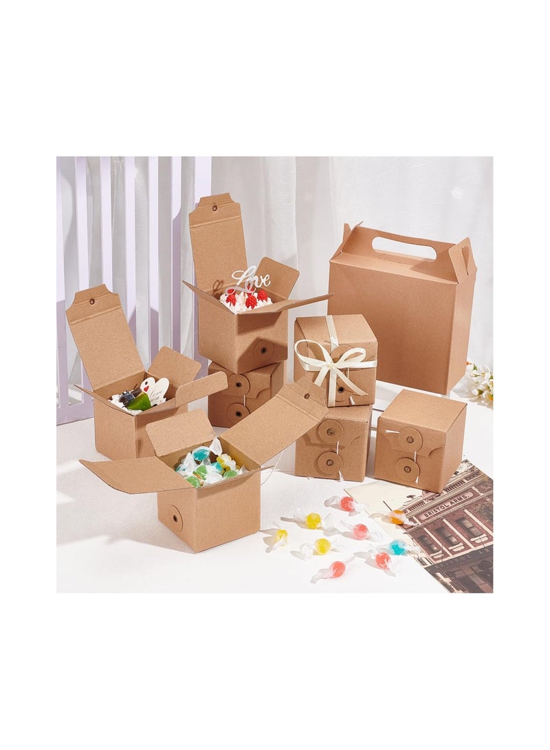 Corrugated Cardboard Box, 7x7x7cm Square Kraft Folding Box with Lid, Jewelry Mini Cardboard Box for Gift Packing, Shipping and Storage, for Gifts, Coins, Jewelry, Earrings, Rings, Pendants(16Pcs) - Image 4